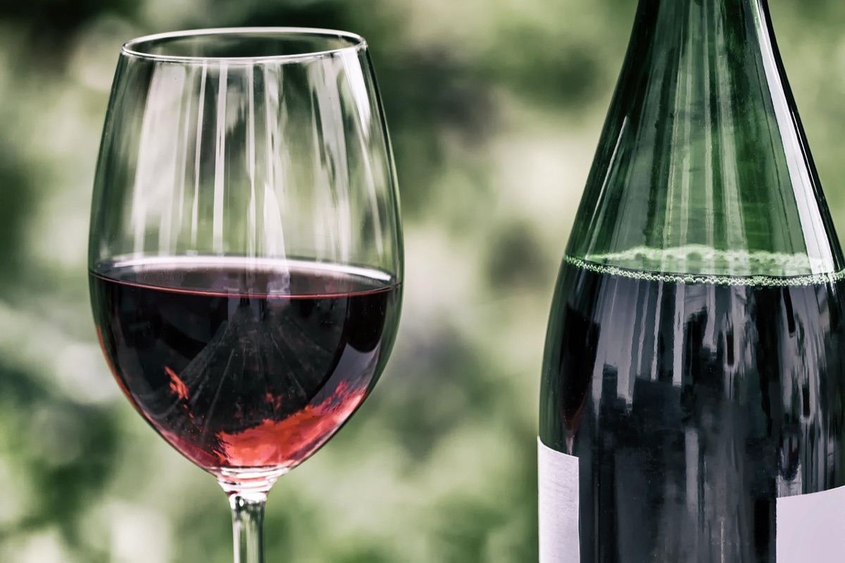 Red wine and beer in a bar setting