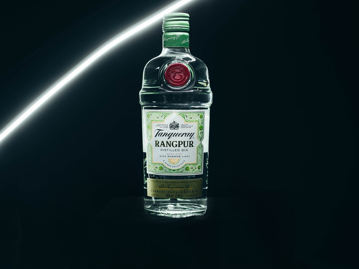 bottled liquor with alcohol percentage label