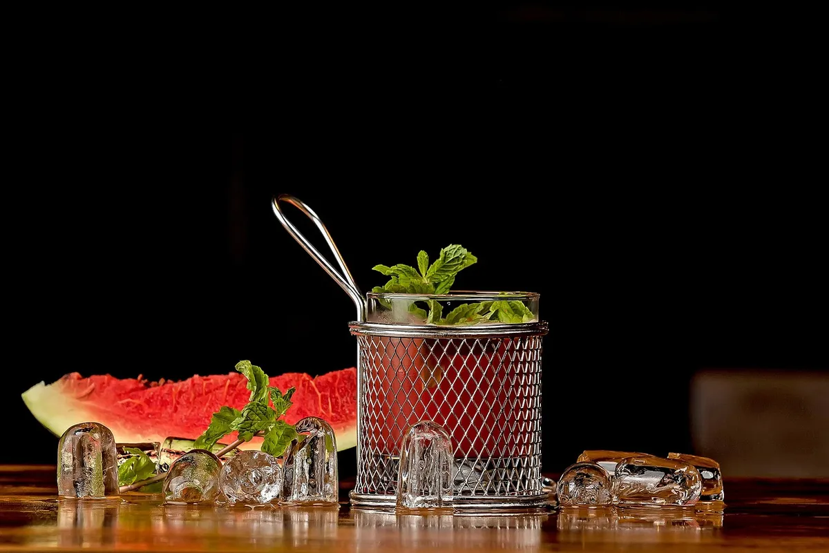 watermelon, ice, cocktail making, alcoholic drink, refreshment, mixology, cocktail shaker, mocktail, watermelon, watermelon, mixology, mixology, mixology, mixol