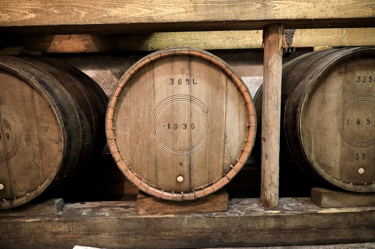 distillery barrels stacking